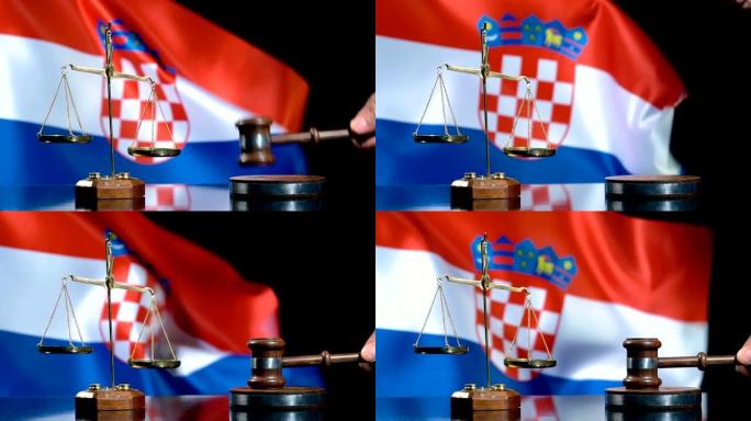 平衡和槌与克罗地亚国旗