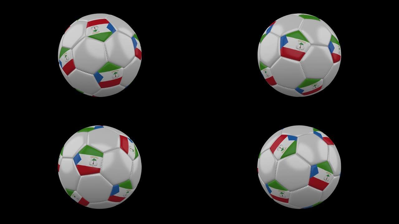 带有旗帜的足球赤道几内亚循环4k alpha