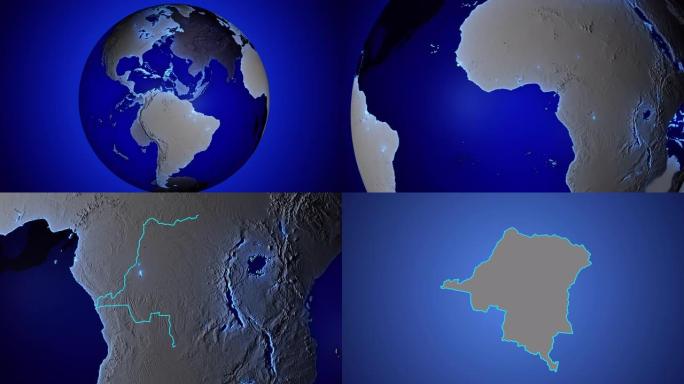 地球与刚果民主共和国边界透明