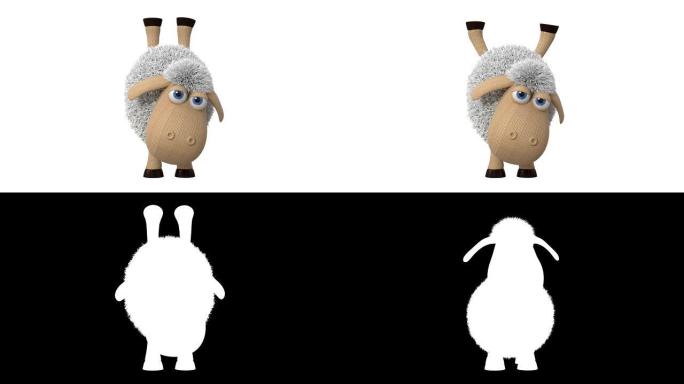 有趣的白羊的3d插图