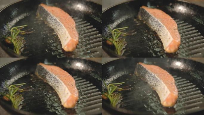 餐厅鱼粉烹饪鲑鱼片烤架