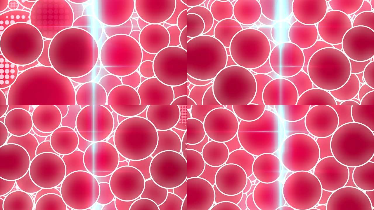 光能流穿过移动的红球。平面设计，数字动画3d渲染。高清分辨率