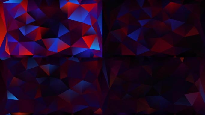 三角形状-带有闪亮火花的三角形马赛克灯，3d渲染背景，计算机生成