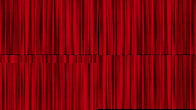 几种打开带纹理的红色窗帘的选择。