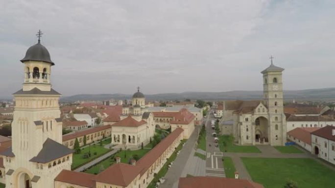 阿尔巴尤利亚城堡的鸟瞰图