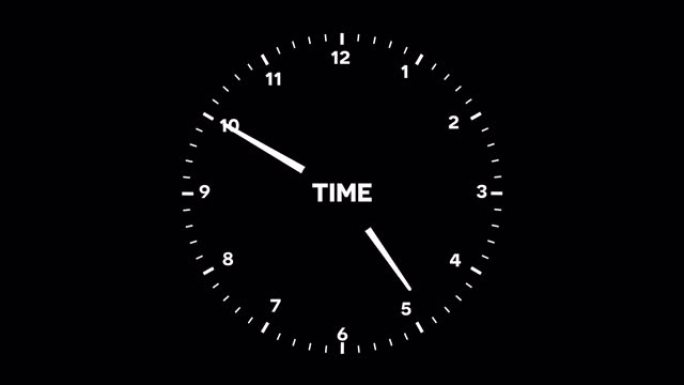 “时间” 字挂钟延时动画阿尔法通道无缝循环