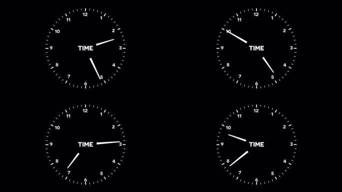 “时间” 字挂钟延时动画阿尔法通道无缝循环