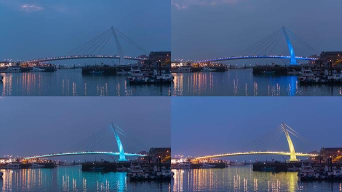 4k延时: 台湾台北港湾的情人桥