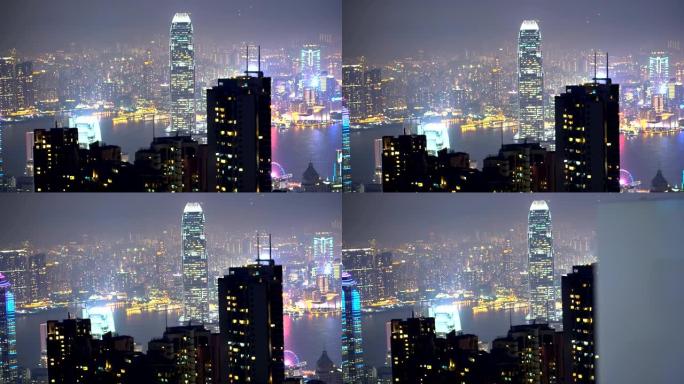令人印象深刻的香港夜景天际线