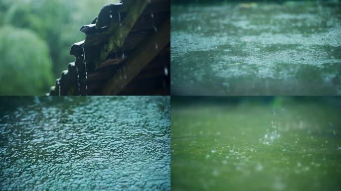 暴雨视频谷雨春雨雨水暴雨大雨雨滴合集