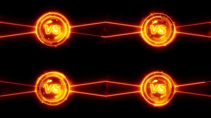 未来派体育游戏循环动画。对抗战斗背景。雷达霓虹灯数字显示器。与。游戏控制界面元素。战斗体育比赛。