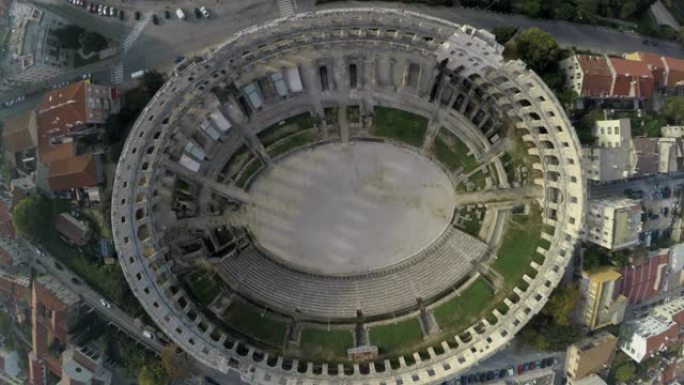 古罗马圆形剧场的鸟瞰图