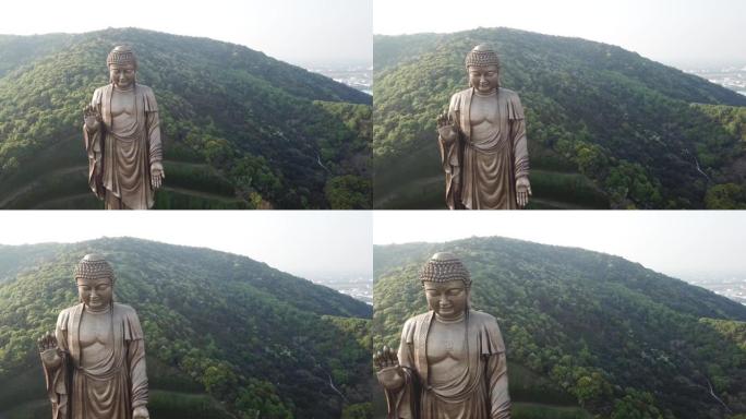 中国江苏省无锡市灵山佛教风景区鸟瞰图
