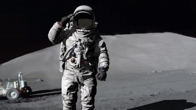 宇航员在月球上行走。美国国家航空航天局提供的这段视频的一些元素。