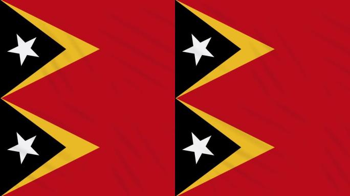 东帝汶-东帝汶国旗飘扬布，环