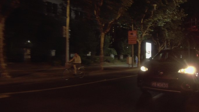上海夜景 车窗外镜头 道路镜头