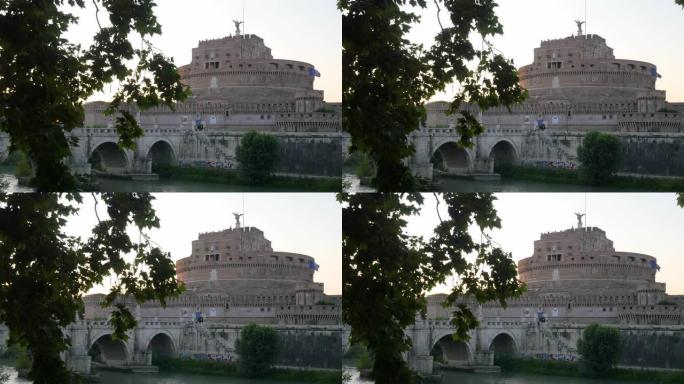 圣天使城堡和圣天使桥。罗马