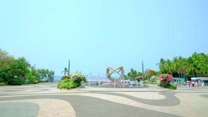 海南 三亚天涯海角景区雕塑喷泉广场