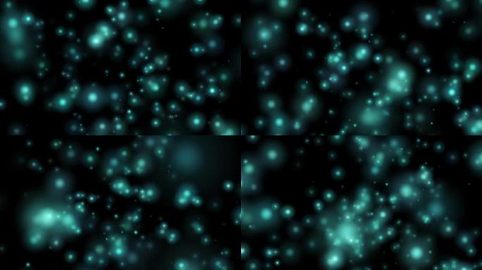 神秘的水下深海移动粒子云尘雾与分形粒子抽象背景3D渲染图形素材背景
