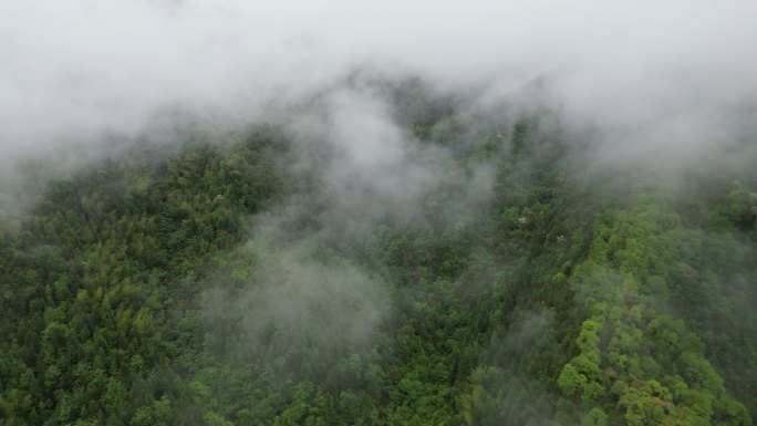 深山云雾缭绕   雨中航拍俯瞰大地山脉