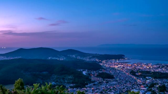 日本北海道小樽市夜景。