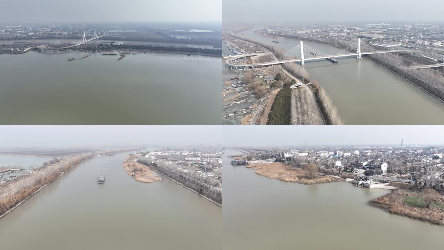 航拍 长江 大桥 扬州