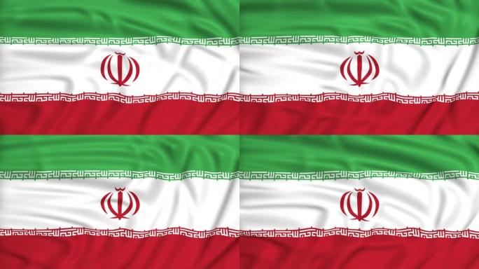伊朗伊斯兰共和国旗帜为背景挥舞动画