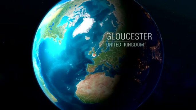 英国-格洛斯特-从太空到地球的缩放