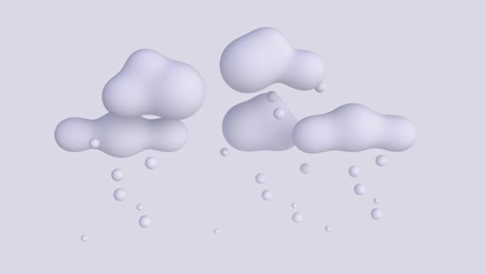 抽象运动3d渲染卡通风格云天自然季节概念