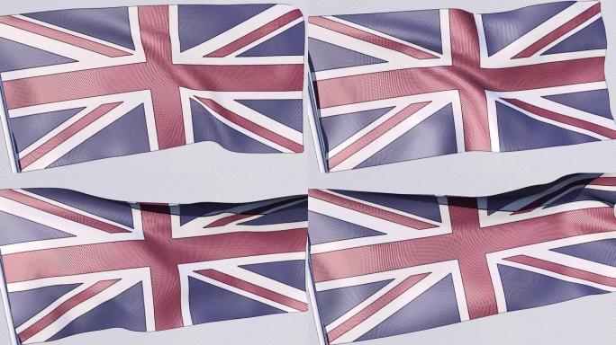 一个循环的，动画的彩色英国国旗雕刻