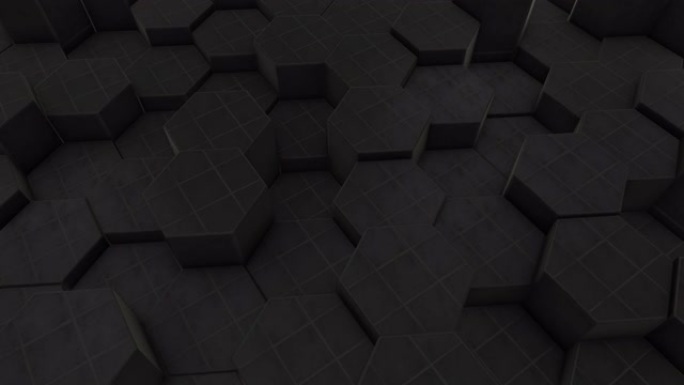 抽象黑色六边形陶瓷背景 (可循环) 股票视频