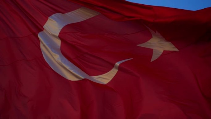 土耳其国旗，慢动作。