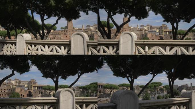 罗马古罗马广场遗址附近的大理石栏杆