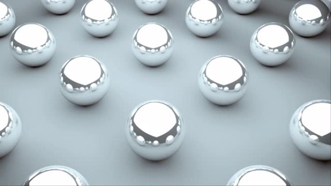 表面，等轴测背景，现代计算机生成的3D背景上有许多带有反射的光泽球