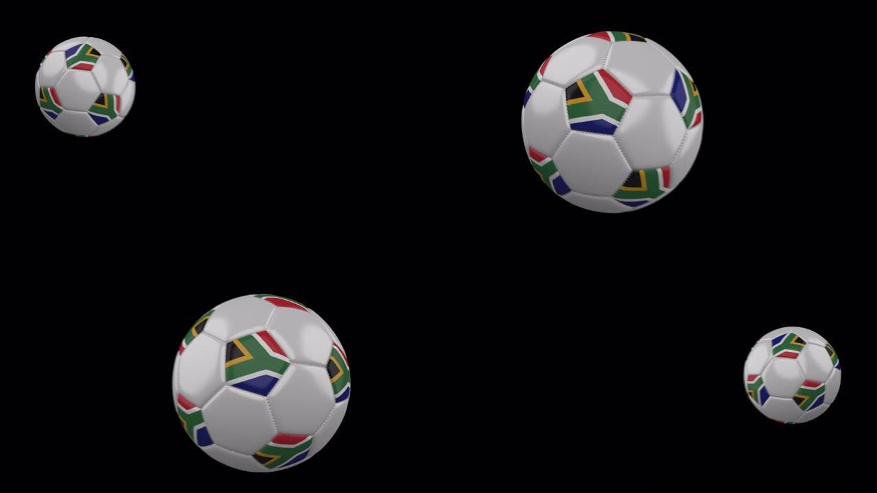 南非国旗足球，慢动作模糊，alpha频道4k镜头