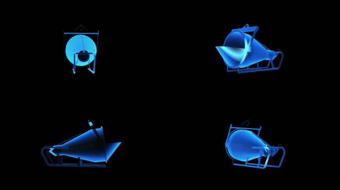 工业漏斗全息蓝色科技通道素材