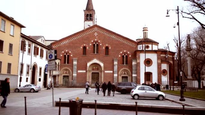 圣欧斯托吉奥大教堂是意大利米兰的一座教堂，多年来一直是朝圣者前往罗马的重要一站。12世纪以罗马式风格