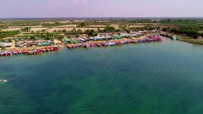 2019年5月19日湖公园Thung Kula Surin省最美丽的淡水湖surin省鸟瞰图无人机拍