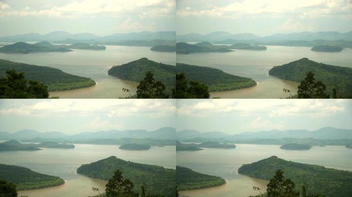 平移视图: 泰国拉农KHAO FA CHI Viewpoint的许多岛屿受到空气污染