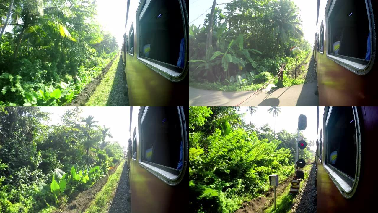 热带地区行驶列车的4k视图