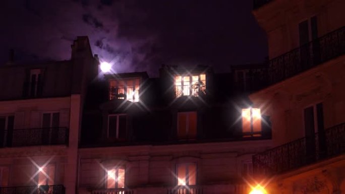 香榭丽舍大街巴黎法国满月星滤光光源