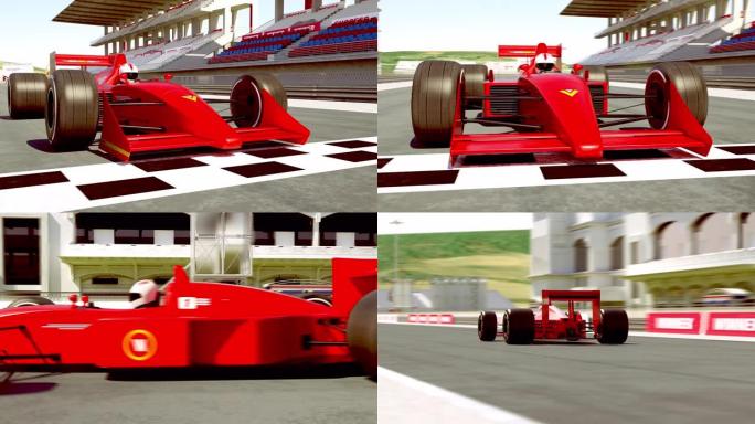 赛车准备比赛-4k 3D动画