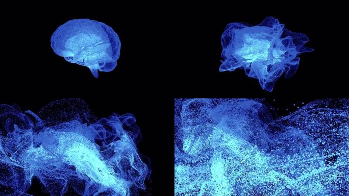大脑形成细胞与蓝色的结合