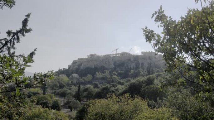 希腊雅典卫城帕台农神庙的风景