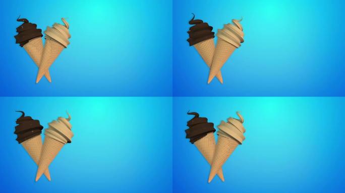 巧克力和摩卡冰淇淋蛋卷 (包括luma哑光，因此您可以放置自己的背景)