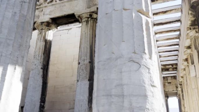 希腊雅典卫城上的帕台农神庙圆柱