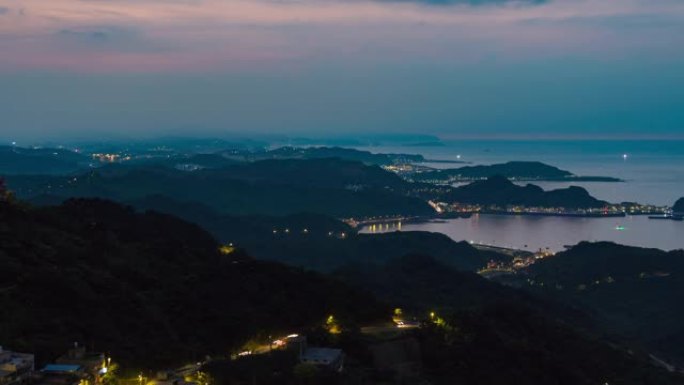 4k延时: 台湾台北市的城市夜景九头村