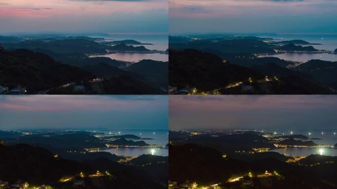 4k延时: 台湾台北市的城市夜景九头村