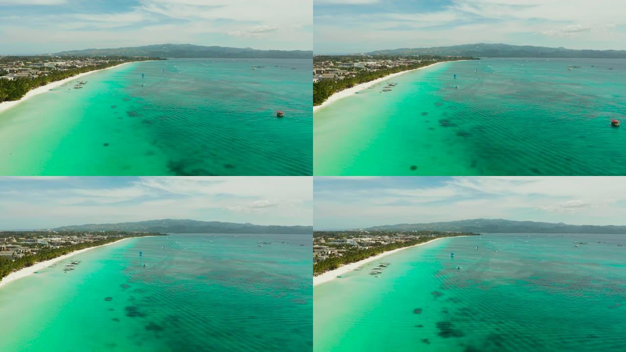 菲律宾长滩岛白色沙滩