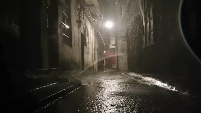 小巷雨景 雨季闪电 街道雨景 马路雨景